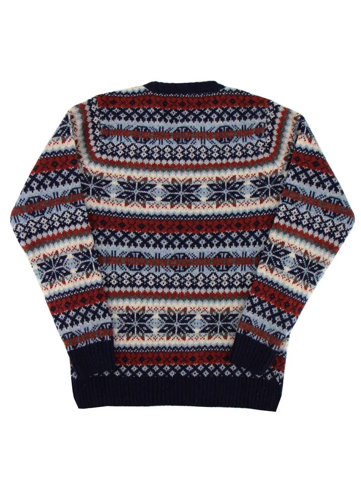 1940s Vintage Scottish Wool Fairisle Knit Jumper in Mountain Blue