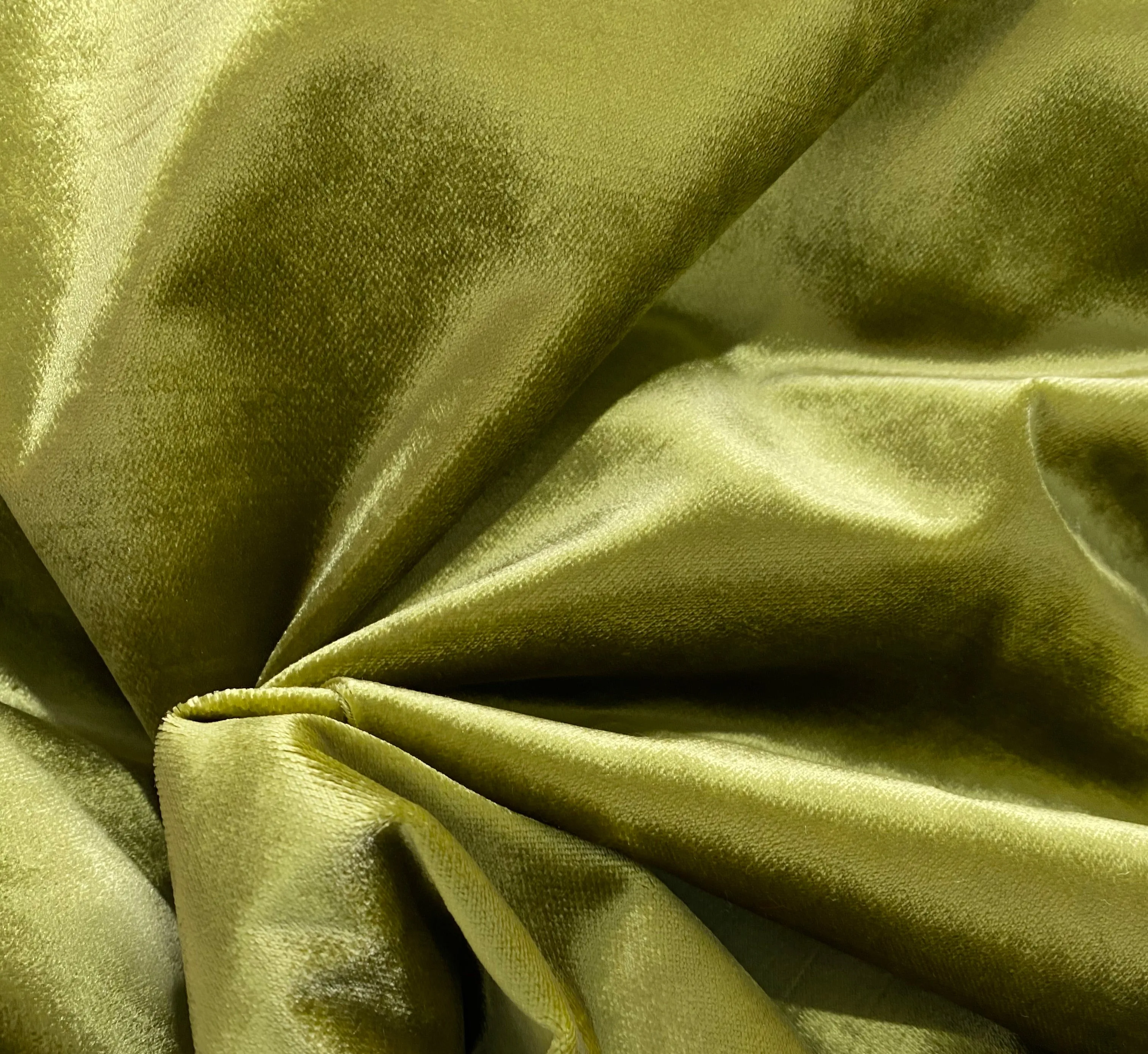 2 Yard Remnant: Prince Kanaan Designer Made In Belgium Upholstery Velvet Fabric- Green Yellow