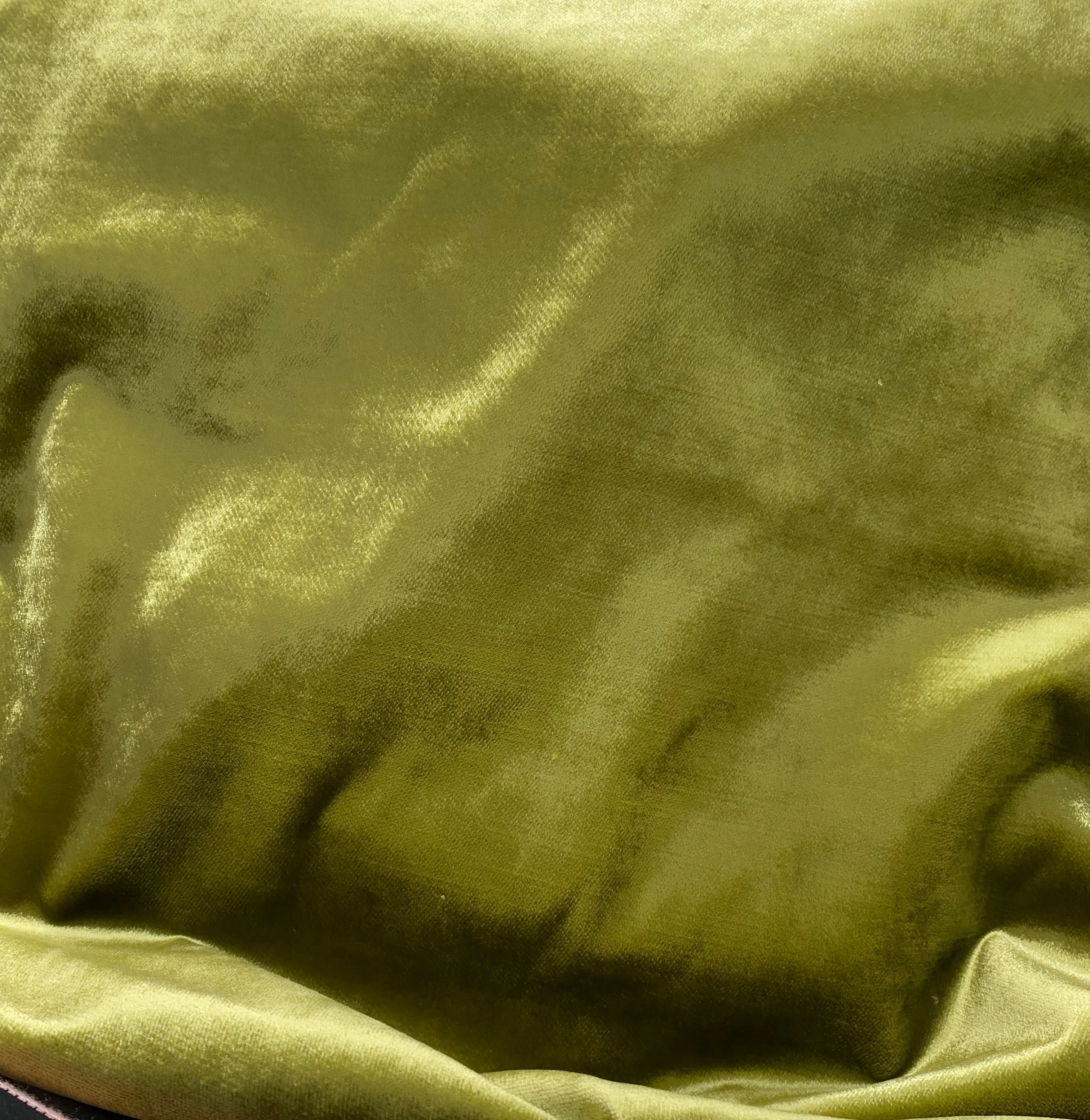 2 Yard Remnant: Prince Kanaan Designer Made In Belgium Upholstery Velvet Fabric- Green Yellow