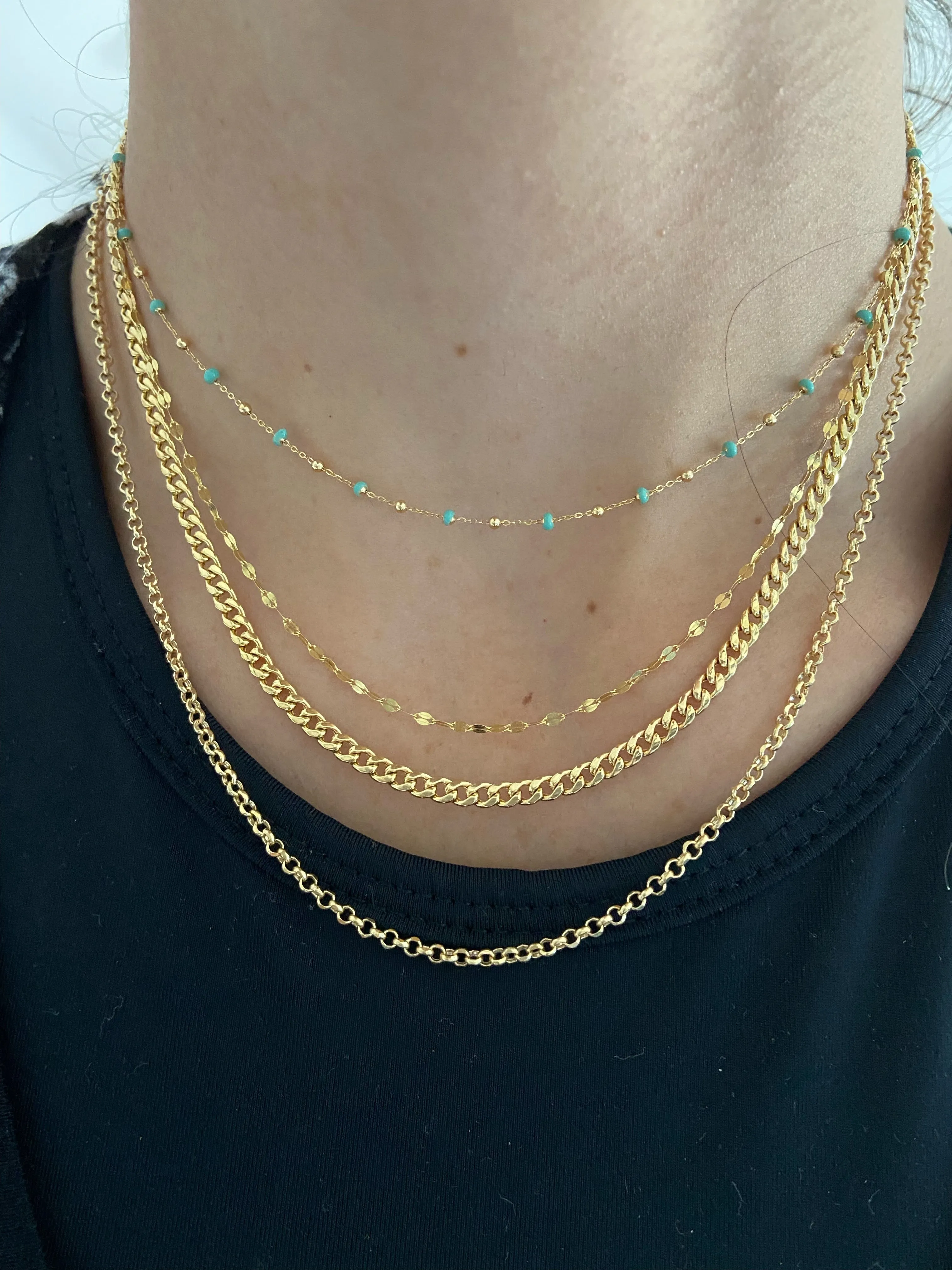 3mm Hollow Miami Chain Necklace