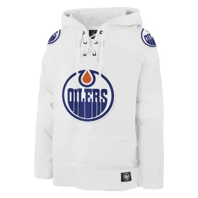 '47 Brand Men's NHL Edmonton Oilers White-Out Lacer Hoodie