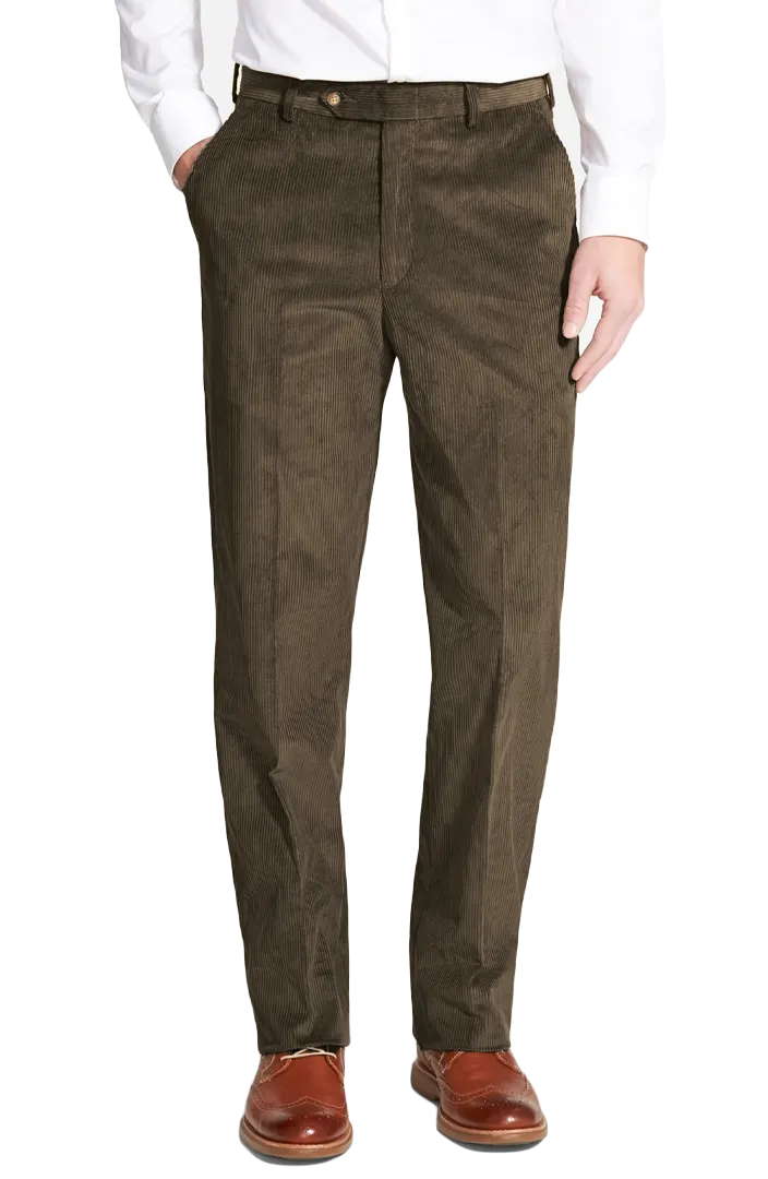 8 Wale Luxury Italian Corduroy<br>Flat Front<br>Regular Rise