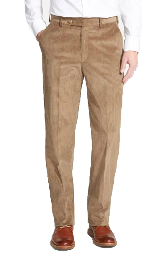 8 Wale Luxury Italian Corduroy<br>Flat Front<br>Regular Rise