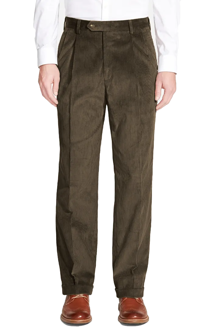 8 Wale Luxury Italian Corduroy<br>Pleated<br>Regular Rise