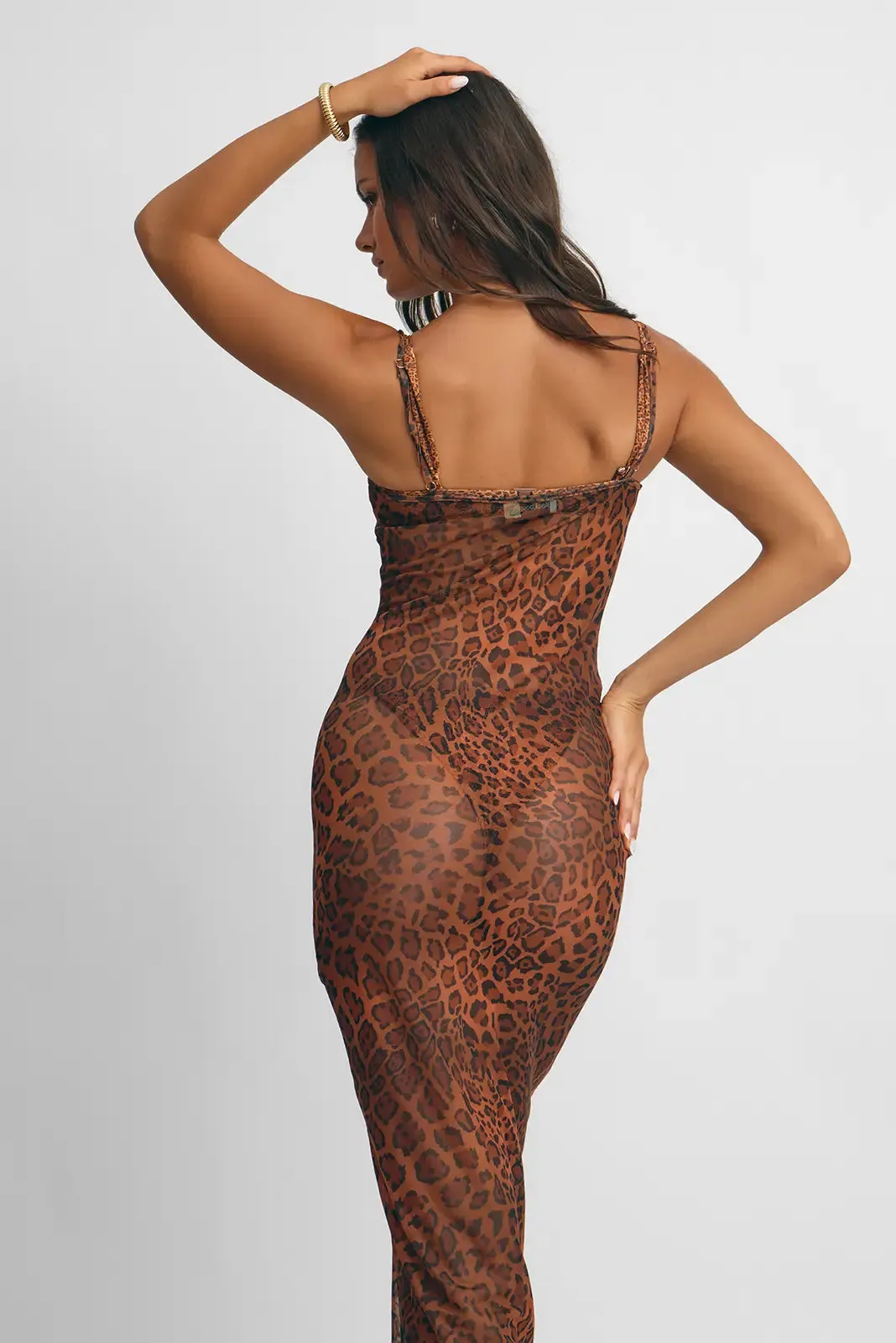 Aamal Maxi Dress / Leopard Mesh