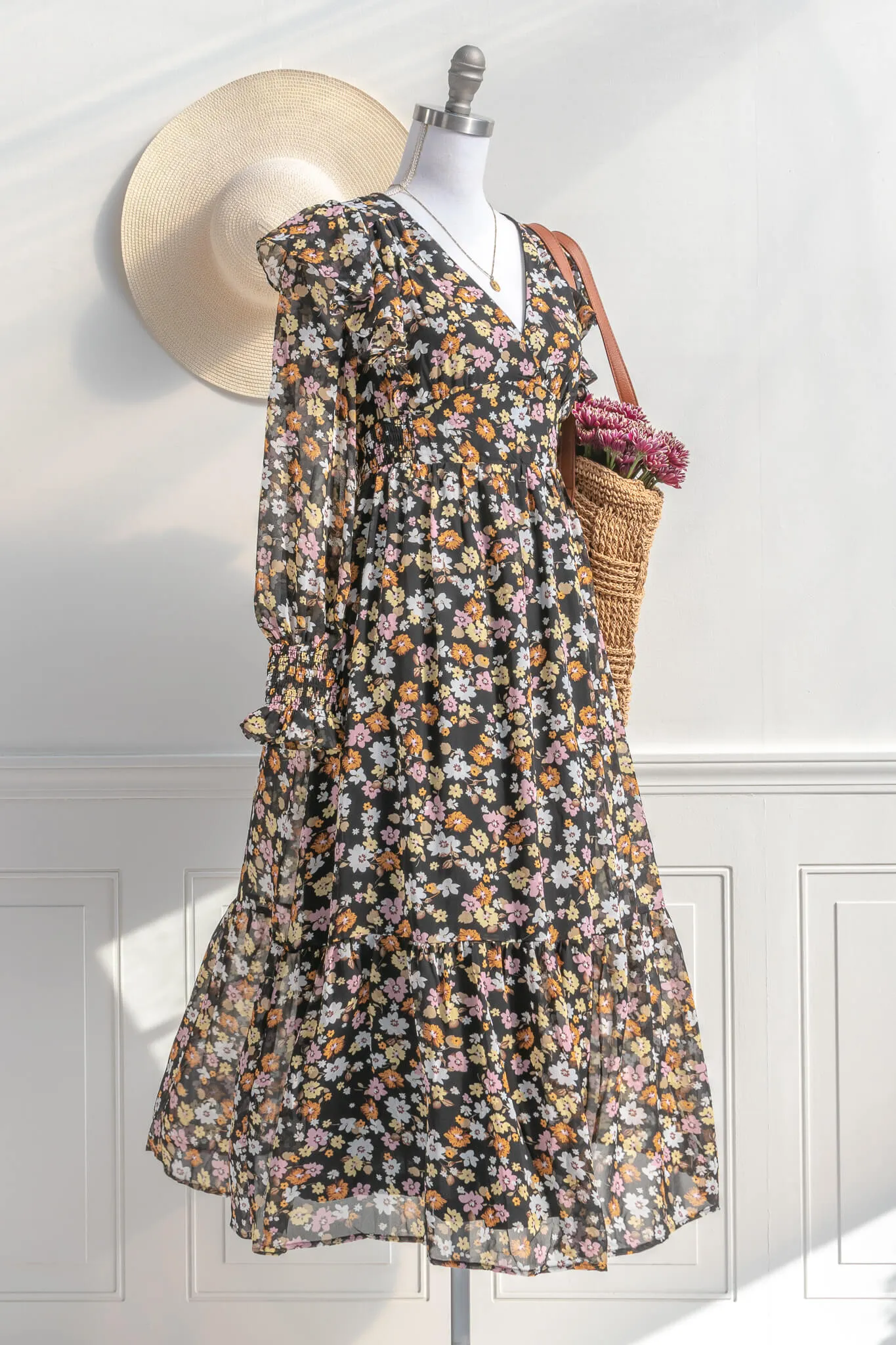 Adeline Floral Chiffon Dress