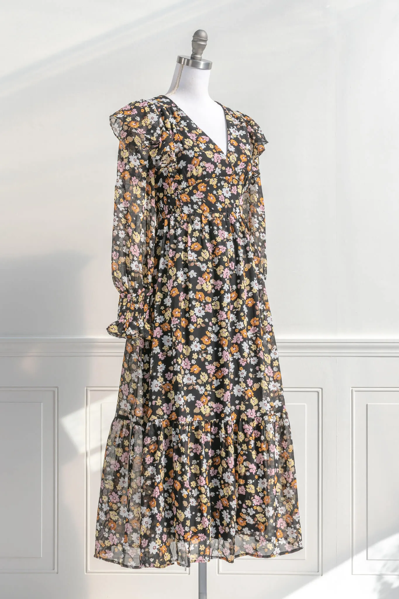 Adeline Floral Chiffon Dress