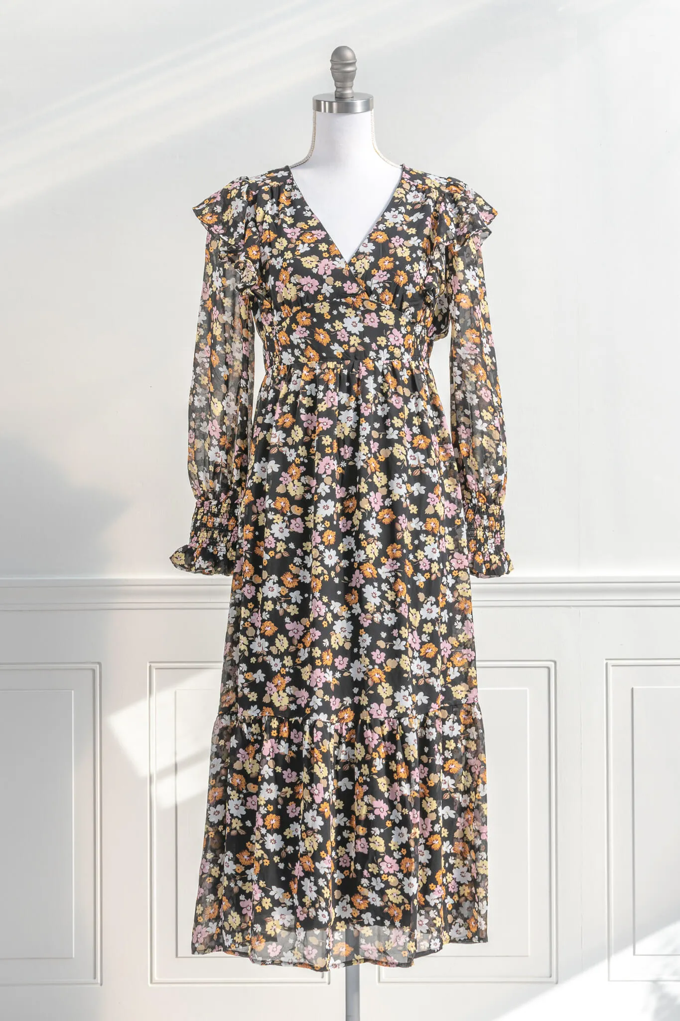 Adeline Floral Chiffon Dress