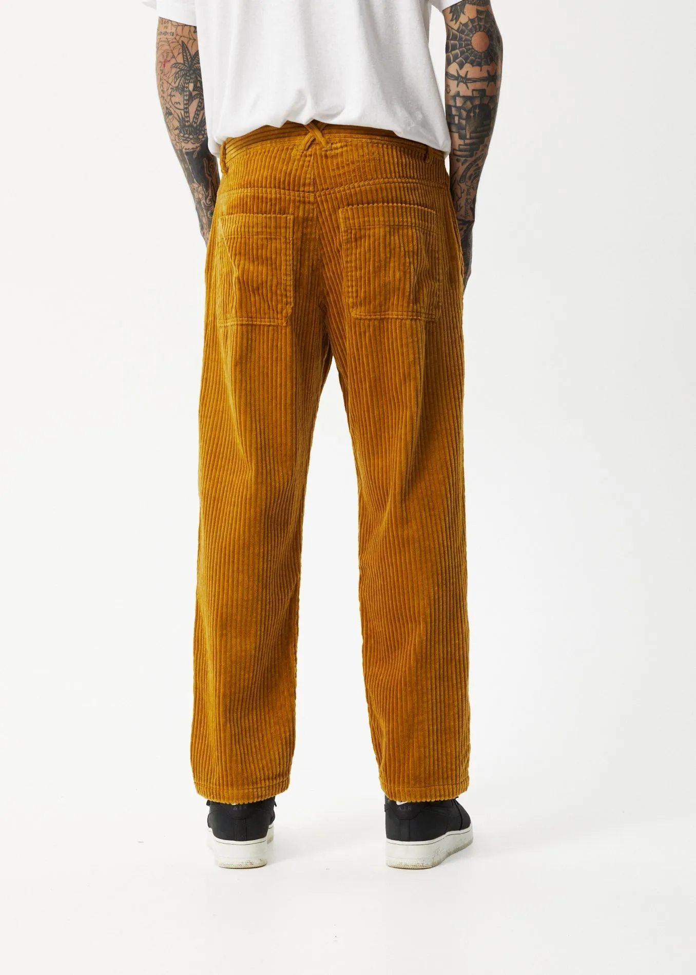 AFENDS Mens Waterfall Ninety Twos - Corduroy Relaxed Pants - Mustard