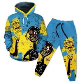 African Art Viva Underground Psychedelic Vintage Style All-over Hoodie and Joggers Set