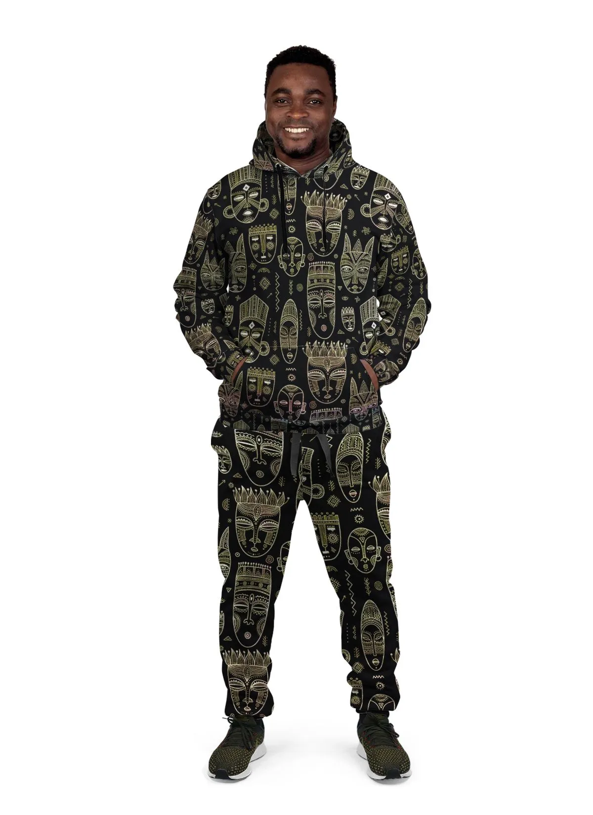 African Mask All-over Hoodie And Joggers Set