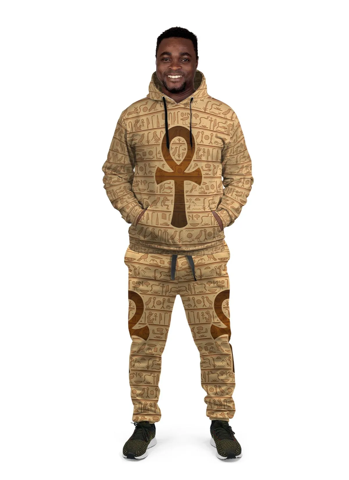 Ankh Symbol All-over Hoodie And Joggers Set