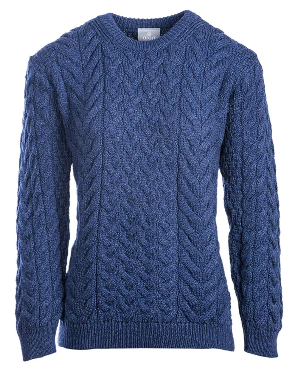 Aran Merino Wool Crew Neck Jumper