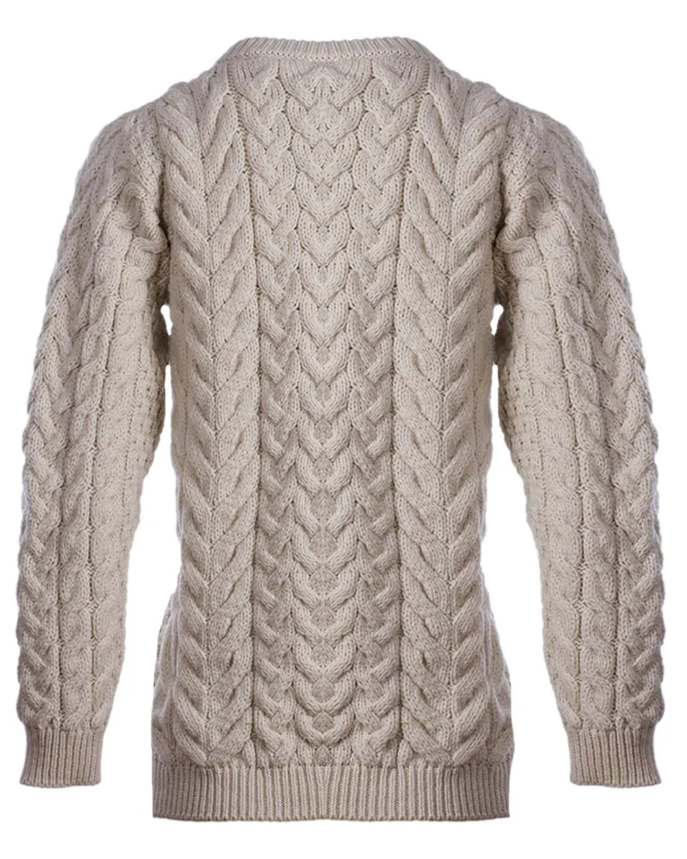 Aran Merino Wool Crew Neck Jumper