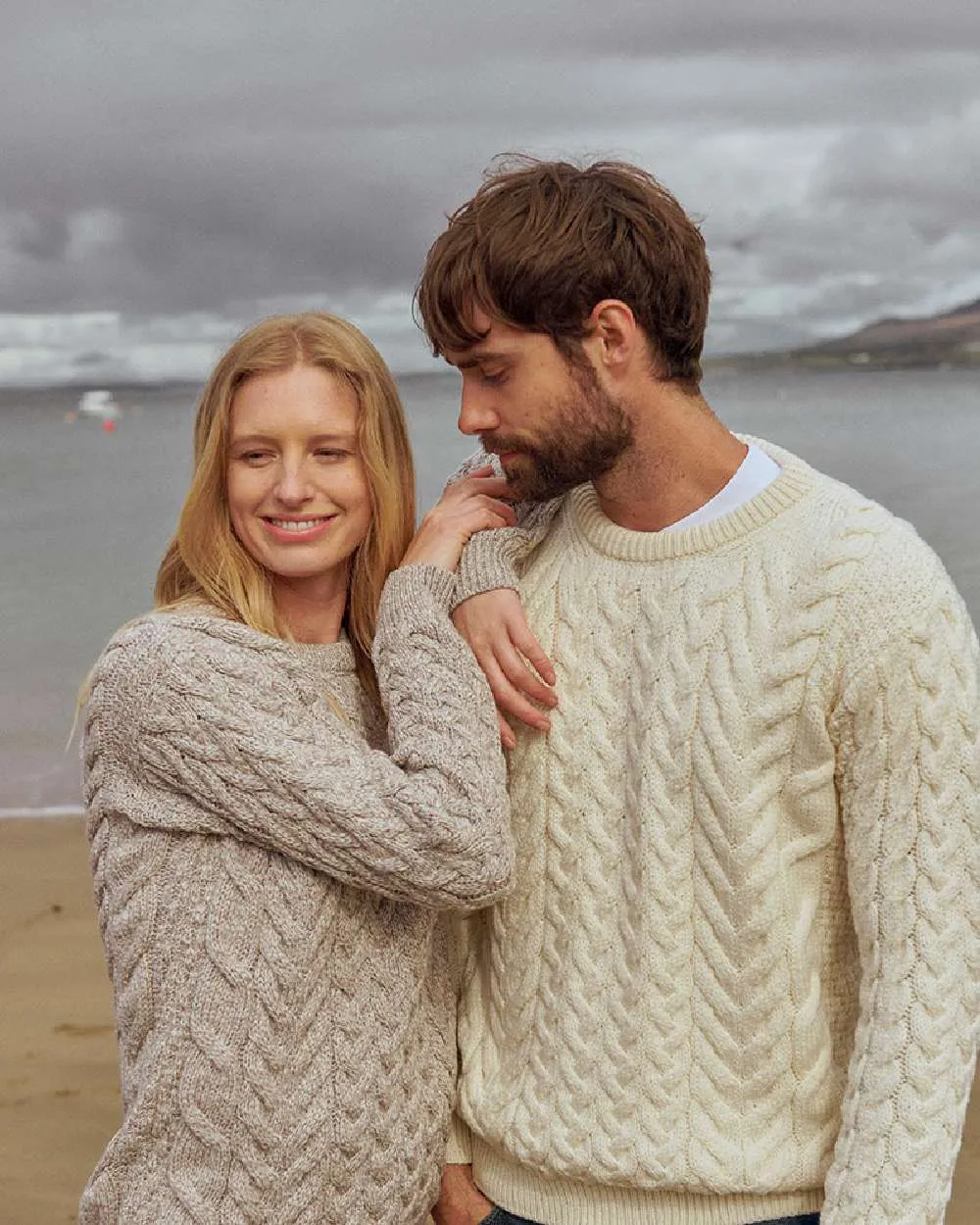 Aran Merino Wool Crew Neck Jumper