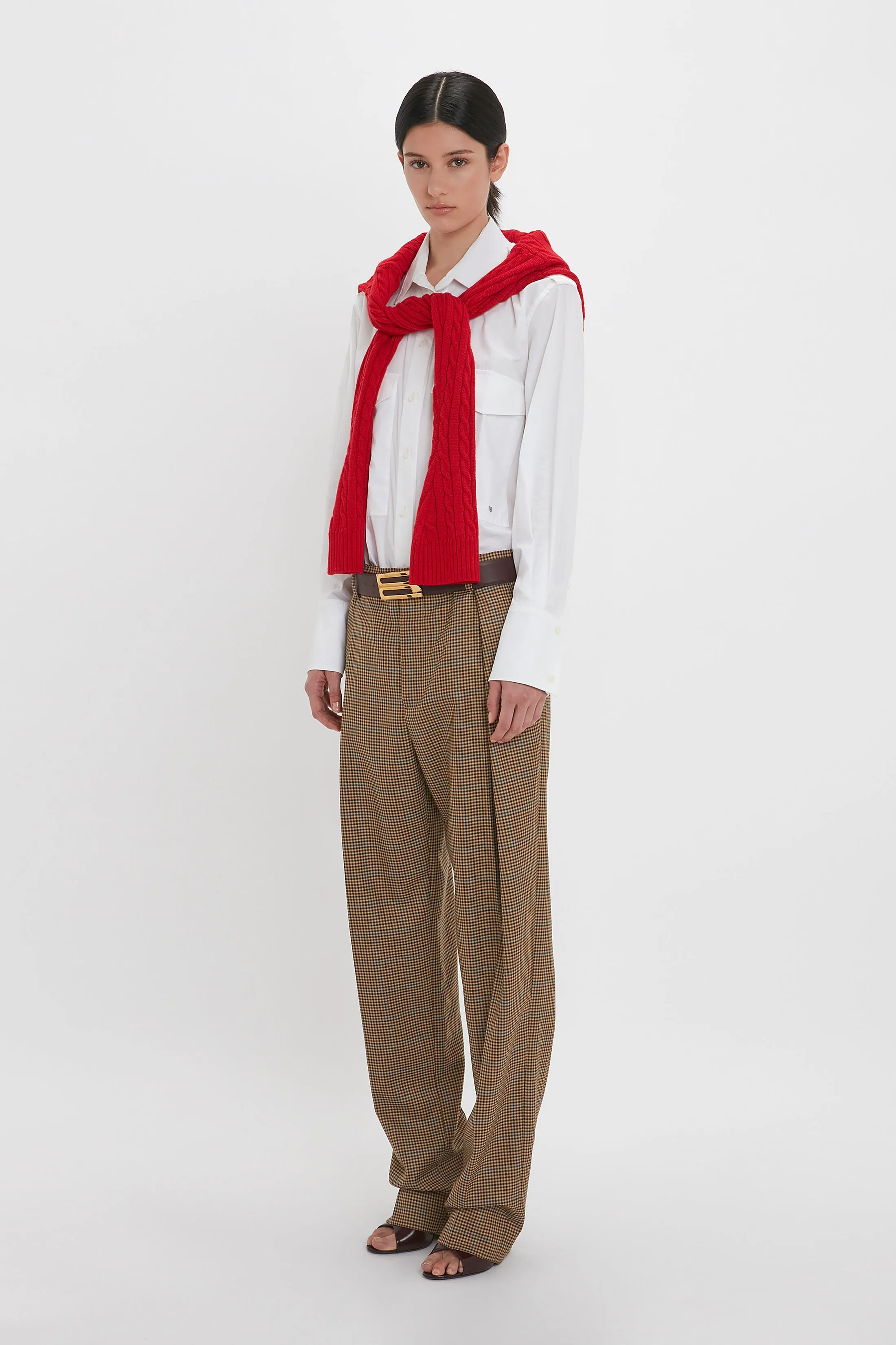 Asymmetric Chino Trouser In Tobacco