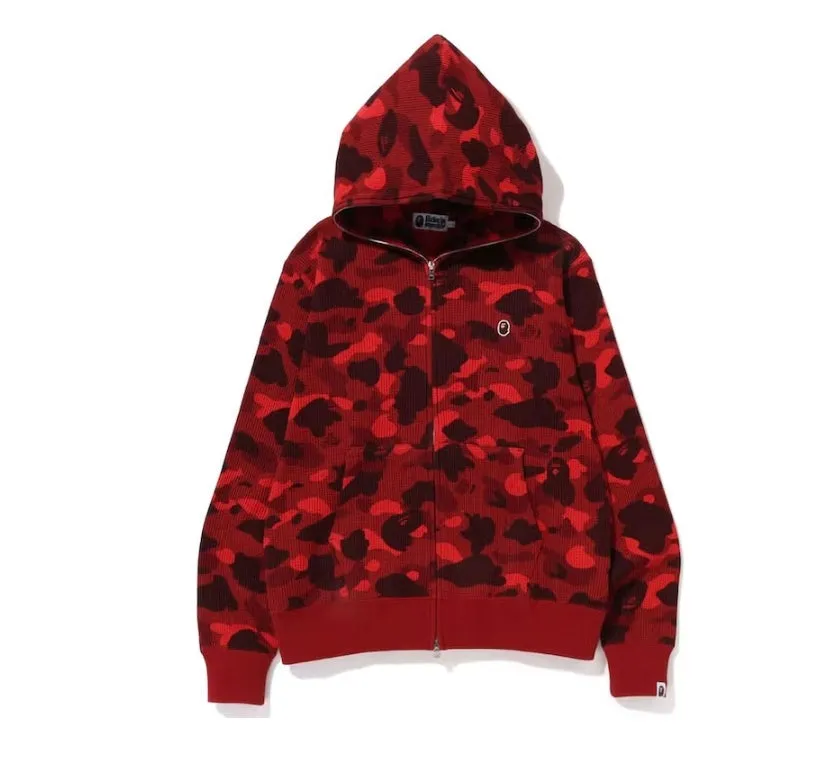 BAPE COLOR CAMO THERMAL FULL ZIP HOODIE RED