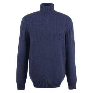 Barbour Duffle Cable Rollneck Mens Jumper - Dark Denim