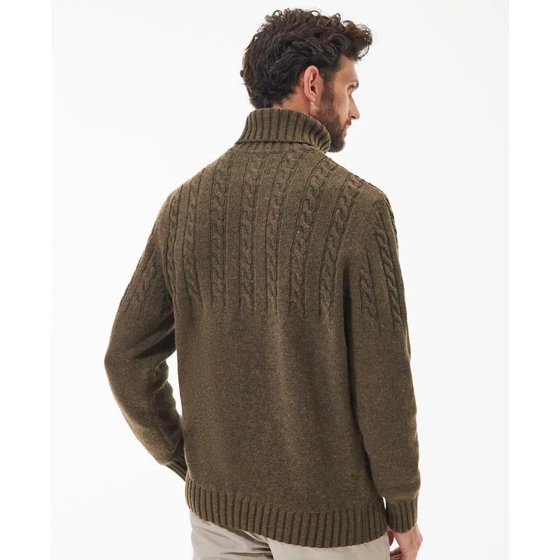 Barbour Duffle Cable Rollneck Mens Jumper - Willow Green