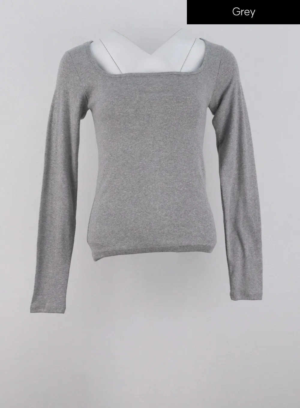 Basic Square Neck Long Sleeve Top IG311