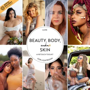 Beauty, Body, and Skin Artificial Intelligence (AI) Retouch Toolkit Lightroom Presets – Desktop