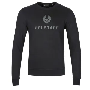 Belstaff Signature Crewneck Sweat Top in Black & Neon Yellow