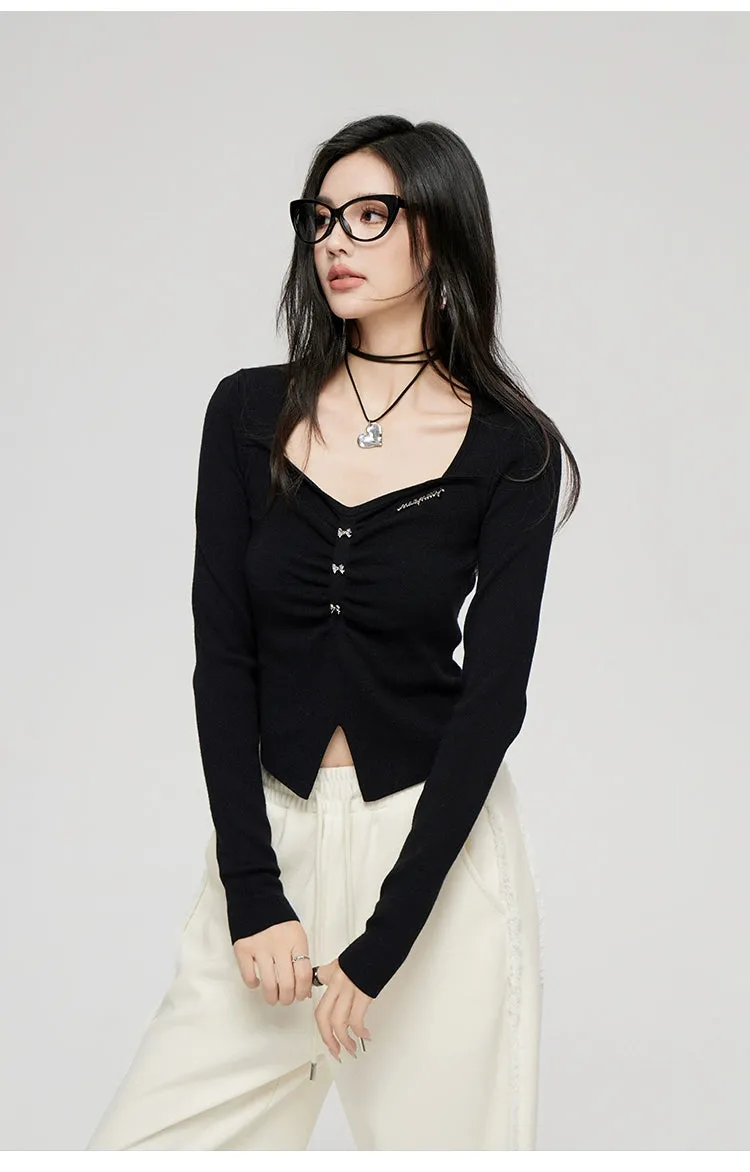 Black & White Wide Neckline Sweater