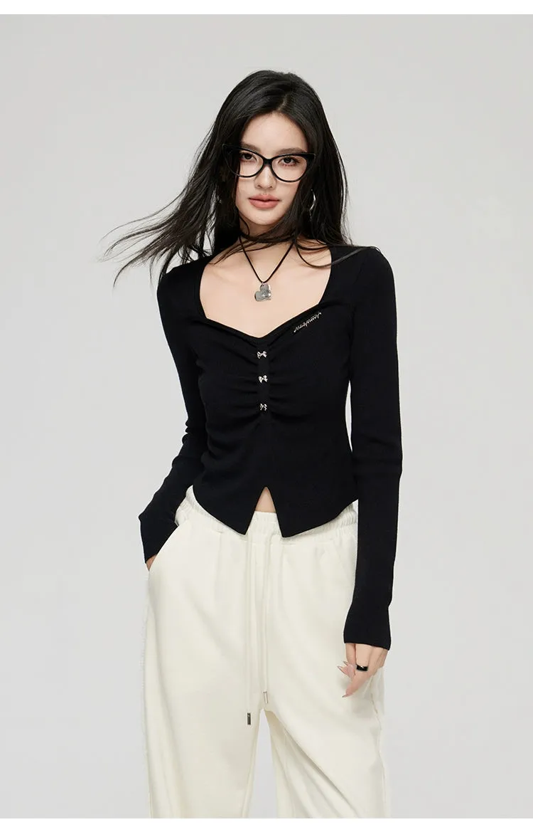 Black & White Wide Neckline Sweater