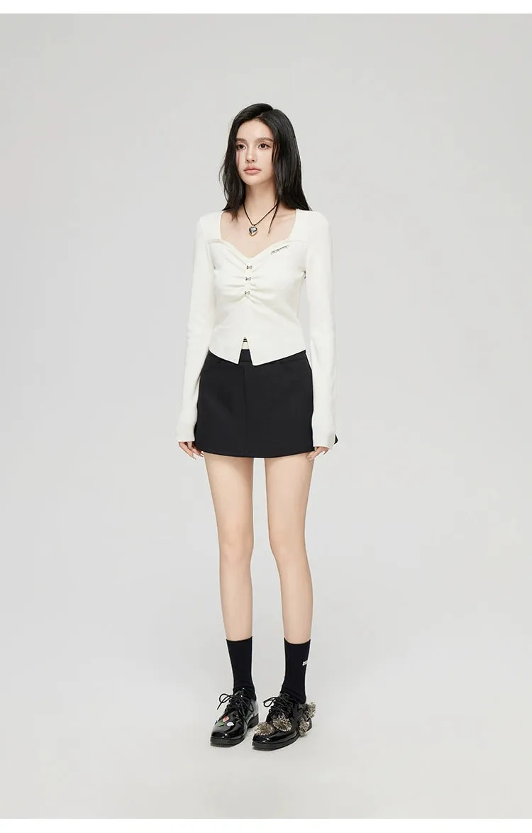 Black & White Wide Neckline Sweater