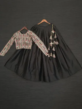 Black Color Pure Cotton Chaniya Choli Blouse Design