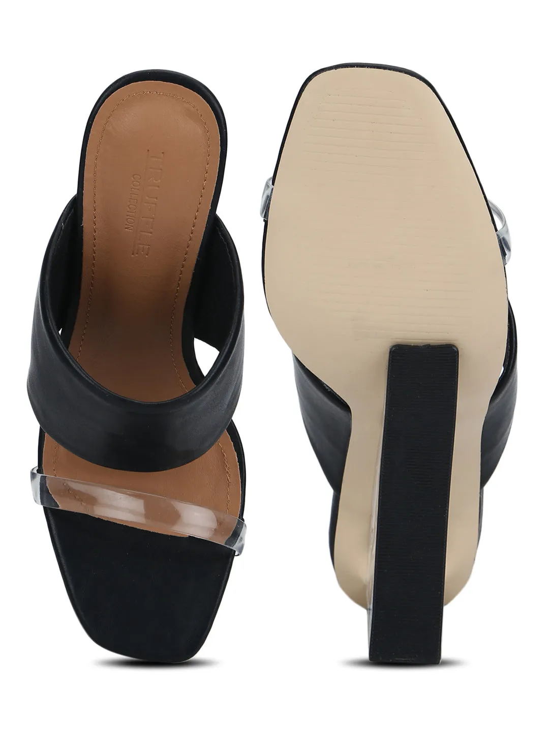 Black PU Slip-on Wedges