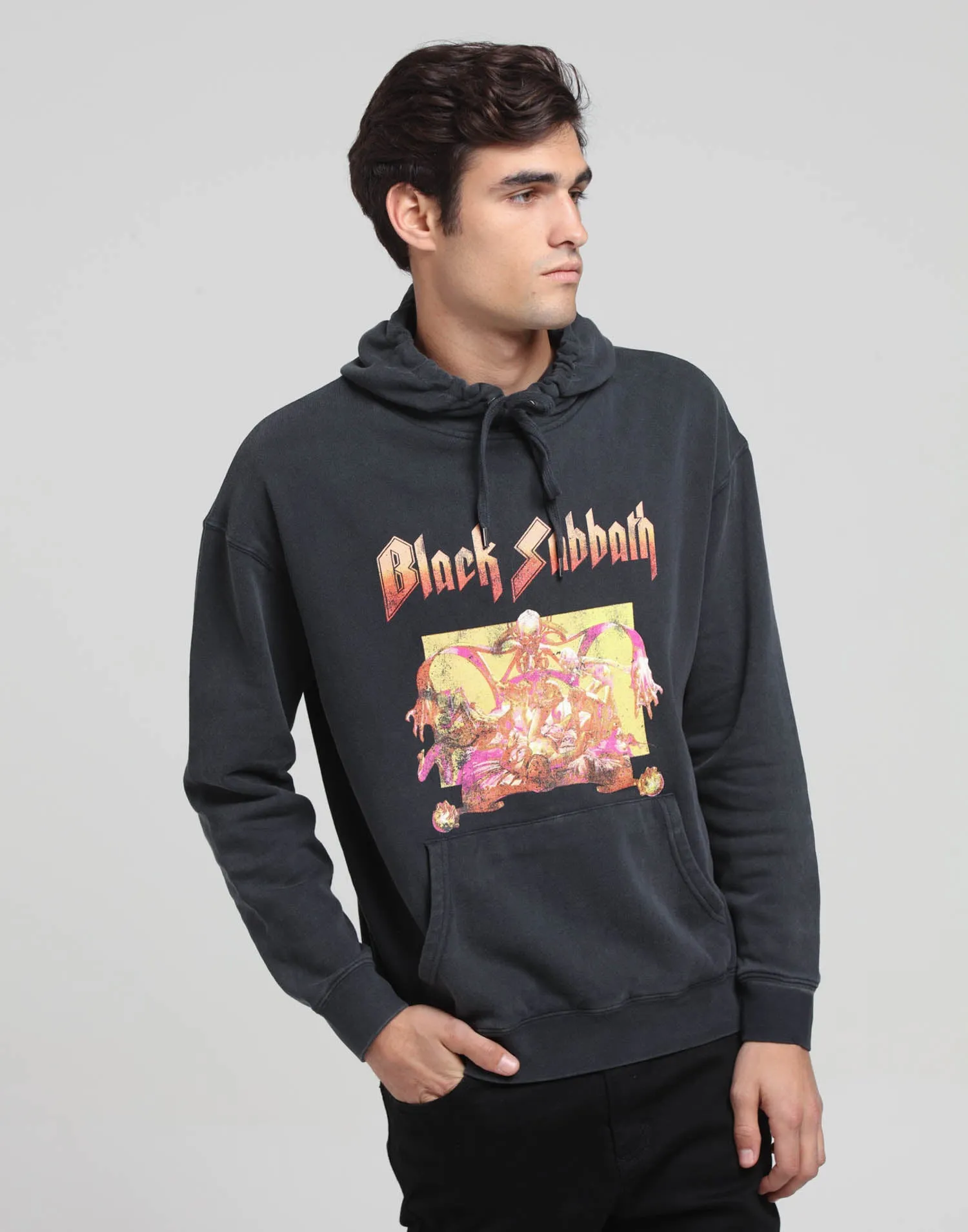 Black Sabbath Flames Vintage Hood Black