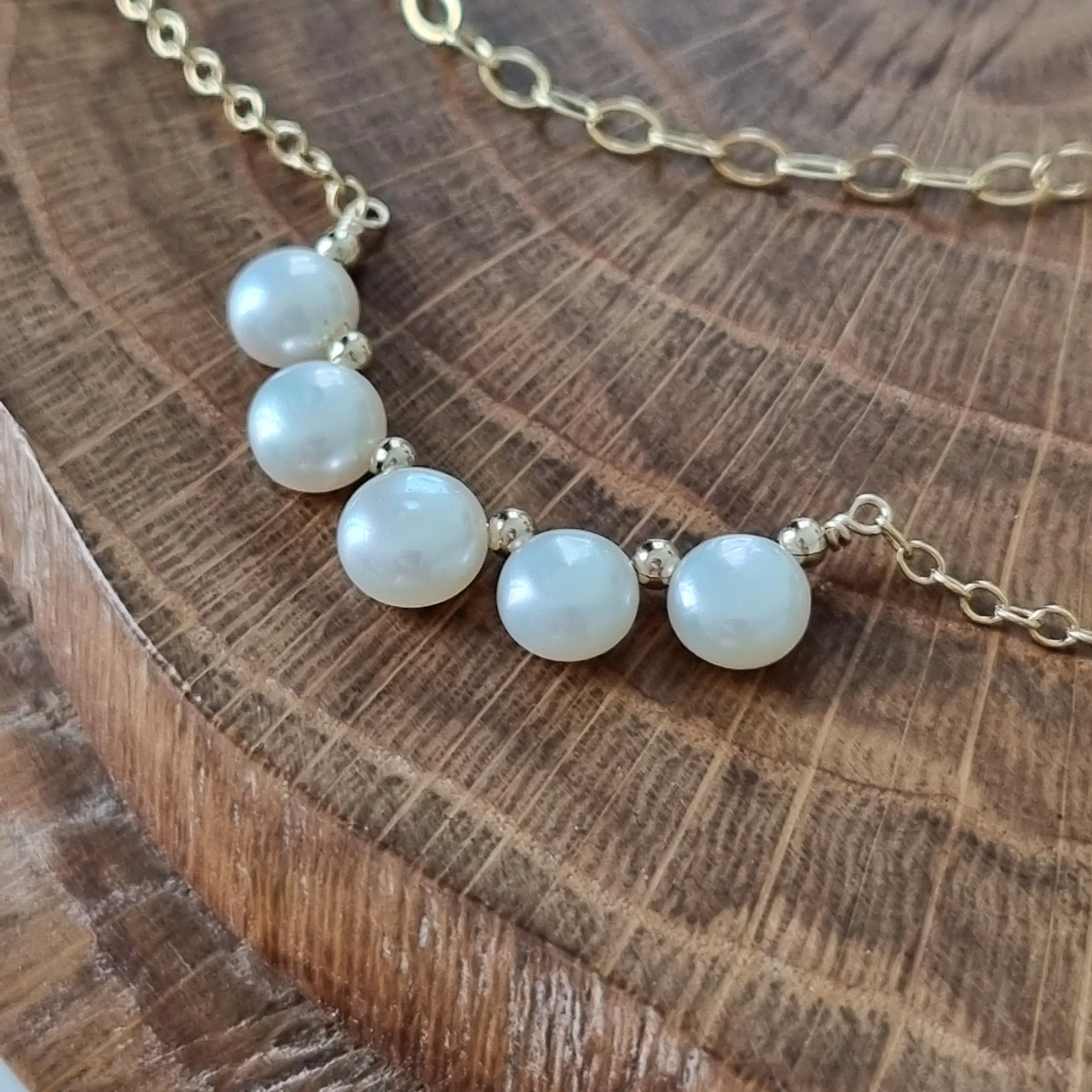 Bliss Necklace / Freshwater Button Pearls