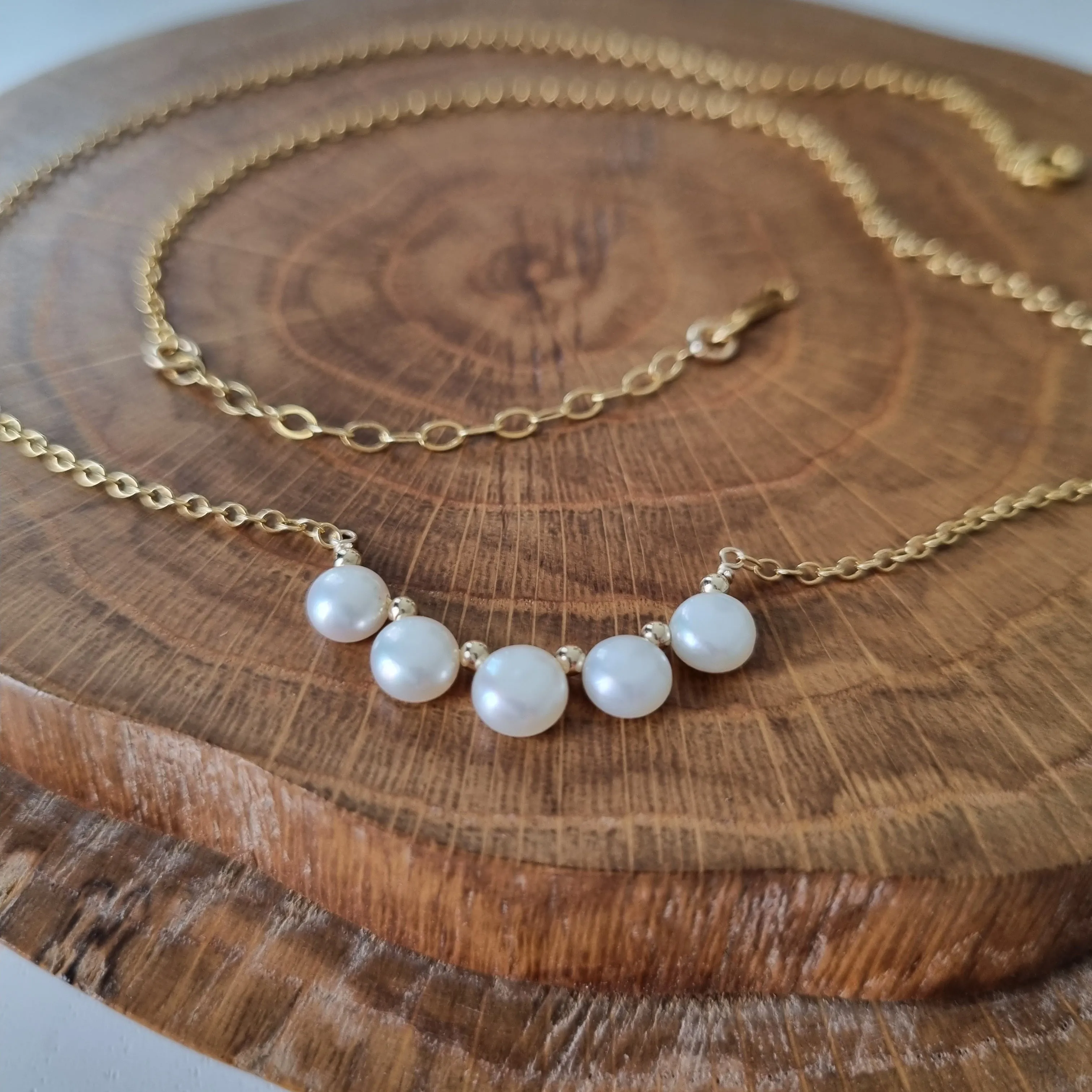 Bliss Necklace / Freshwater Button Pearls