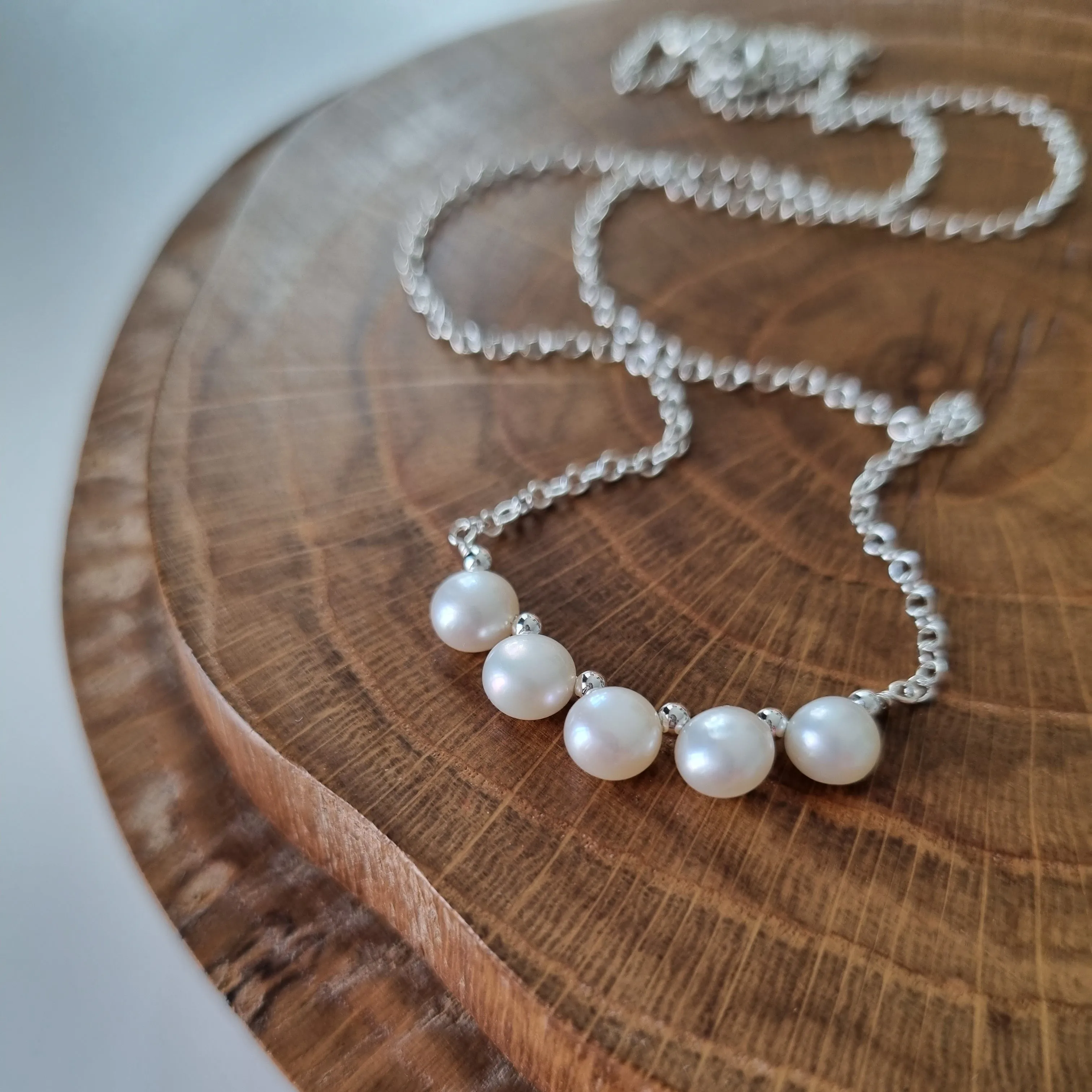 Bliss Necklace / Freshwater Button Pearls