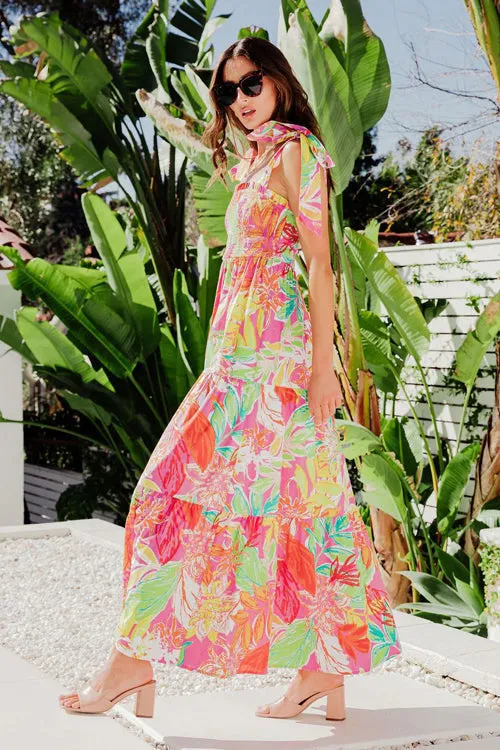 Bloom With A View Print Sleeveless Maxi Dress - 2 Colors