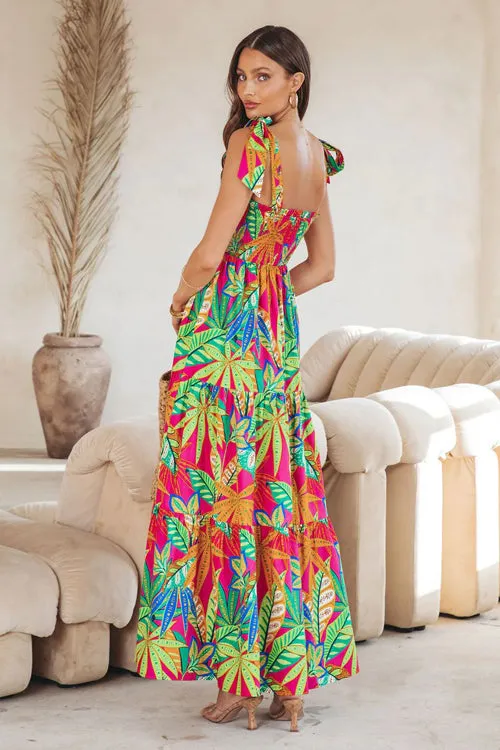 Bloom With A View Print Sleeveless Maxi Dress - 2 Colors