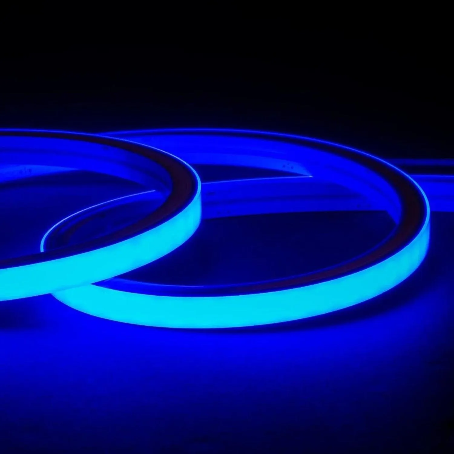 Blue LED Neon Flex 16x16mm 220V 240V Top Bending 120LEDs/m 20cm Cut IP65 Waterproof with UK Plug