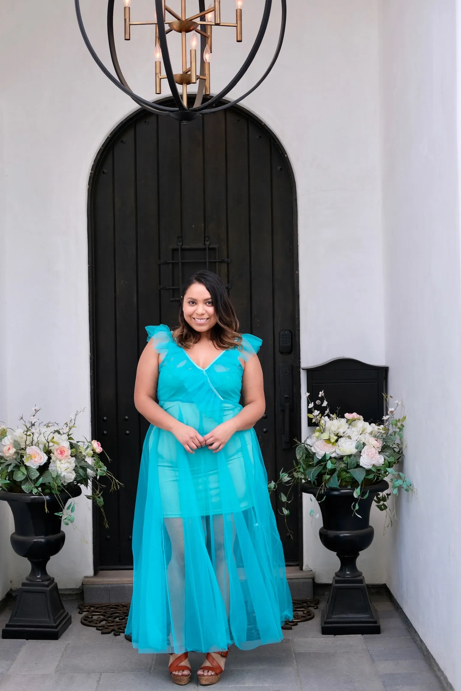 Blue Ruffled Tulle Dress