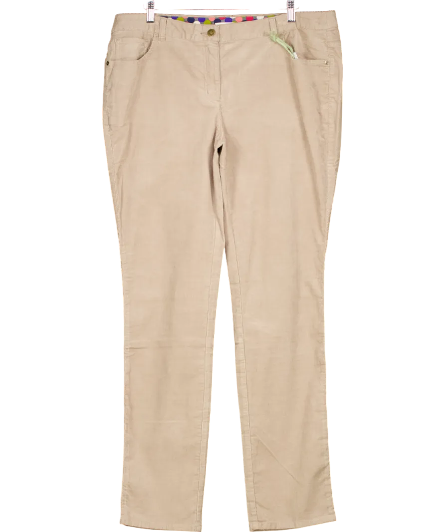 Boden Beige 5 Pocket Cord Slim Trousers UK 20 regular