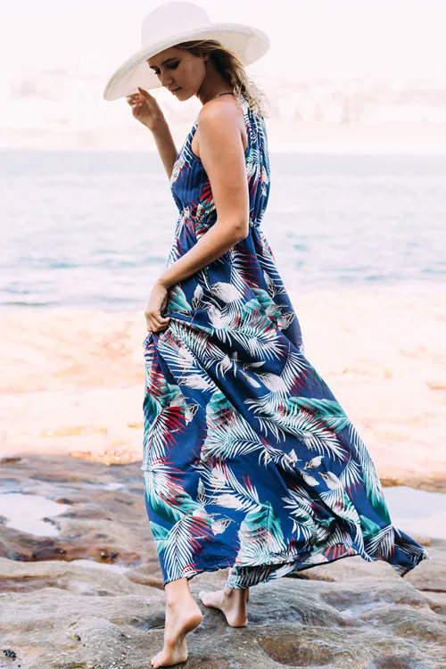 Boho Print Elastic Beach Maxi Dress - 4 Colors