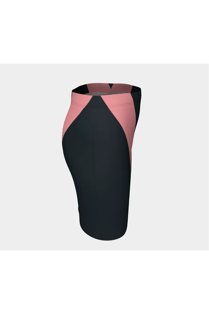 Bold Pink Vee Fitted Skirt