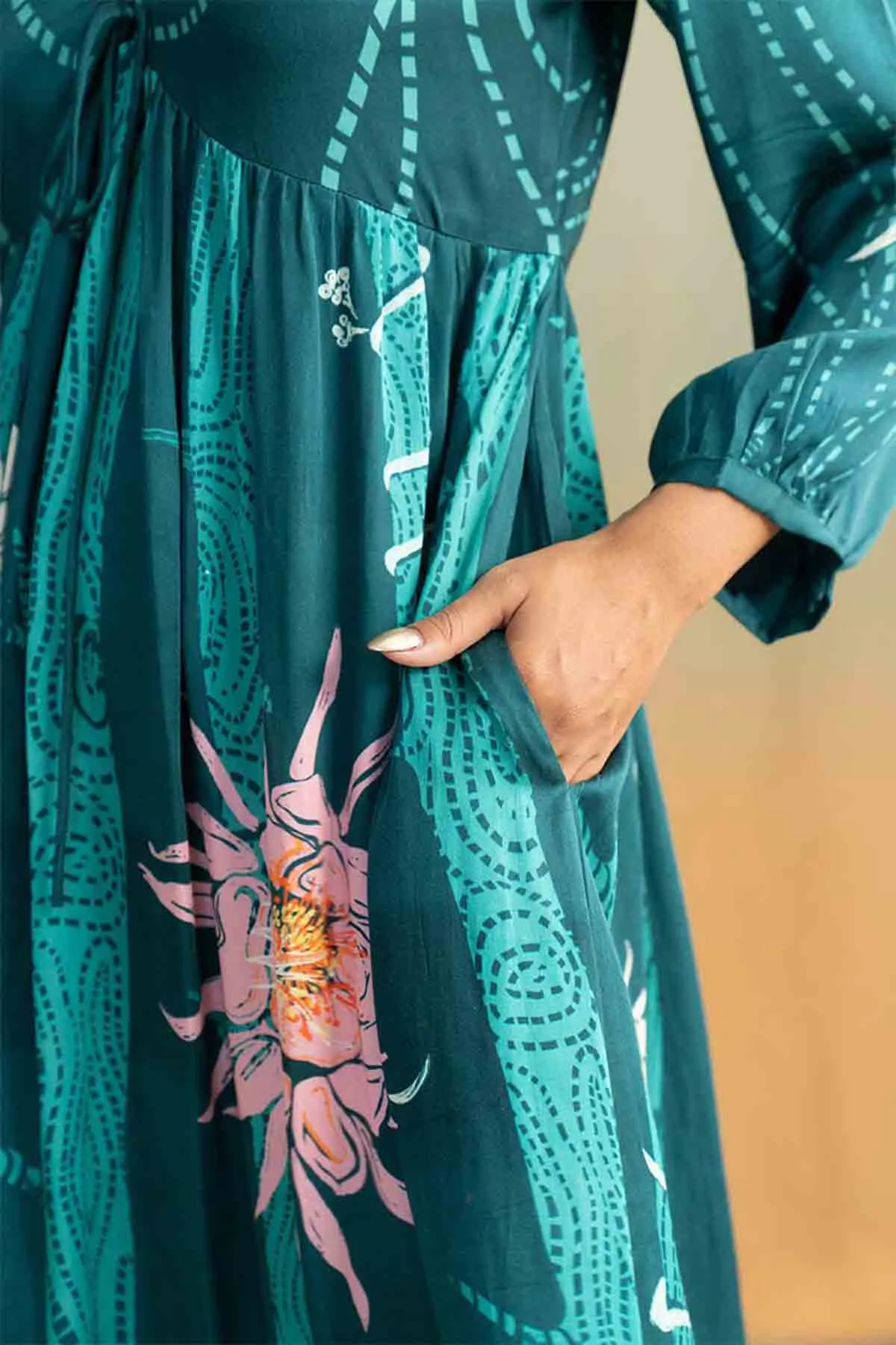 Brahmakamal Maxi Dress (Rich Green)