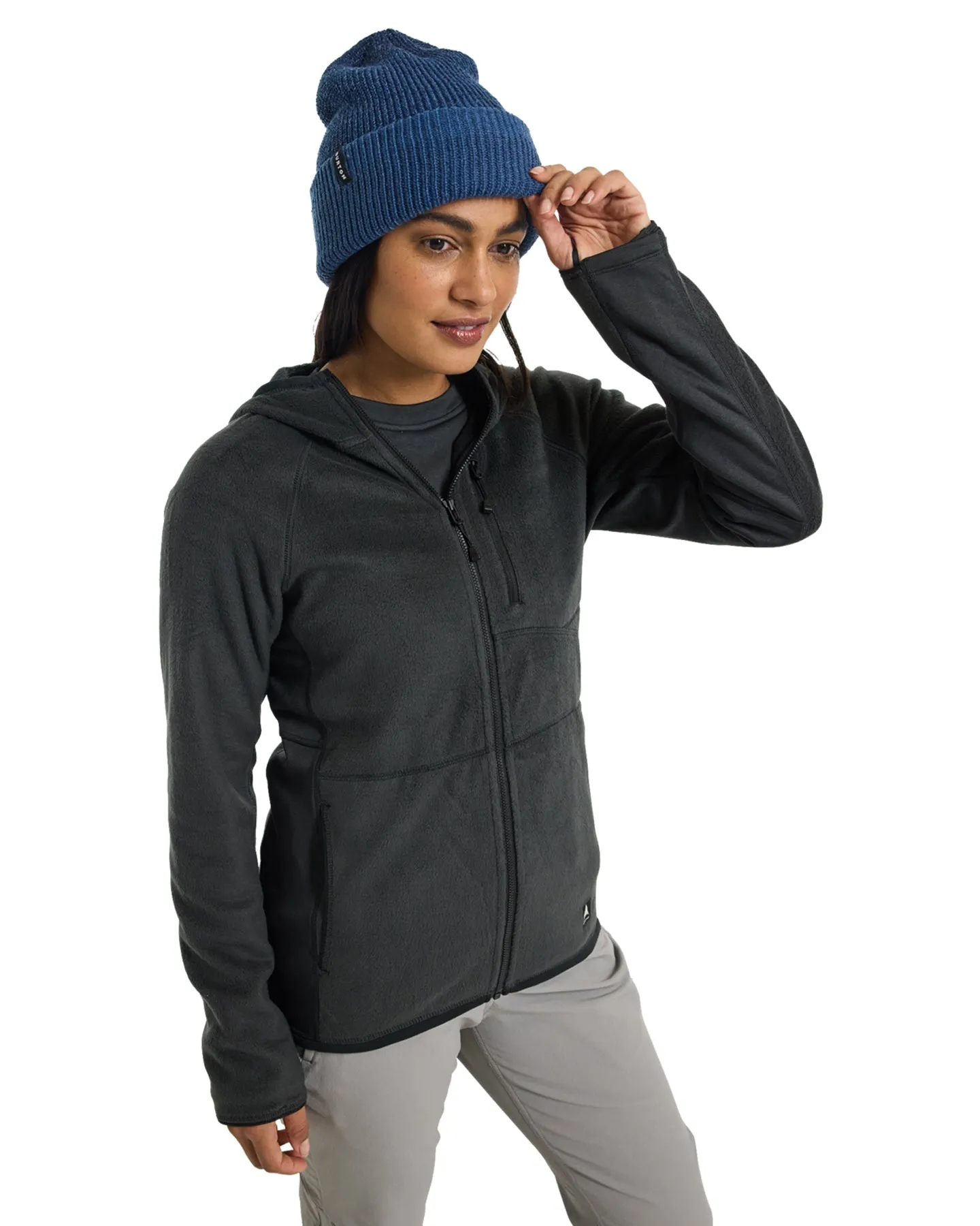 Burton Women's Stockrun Warmest Hooded Full-Zip Fleece - True Black