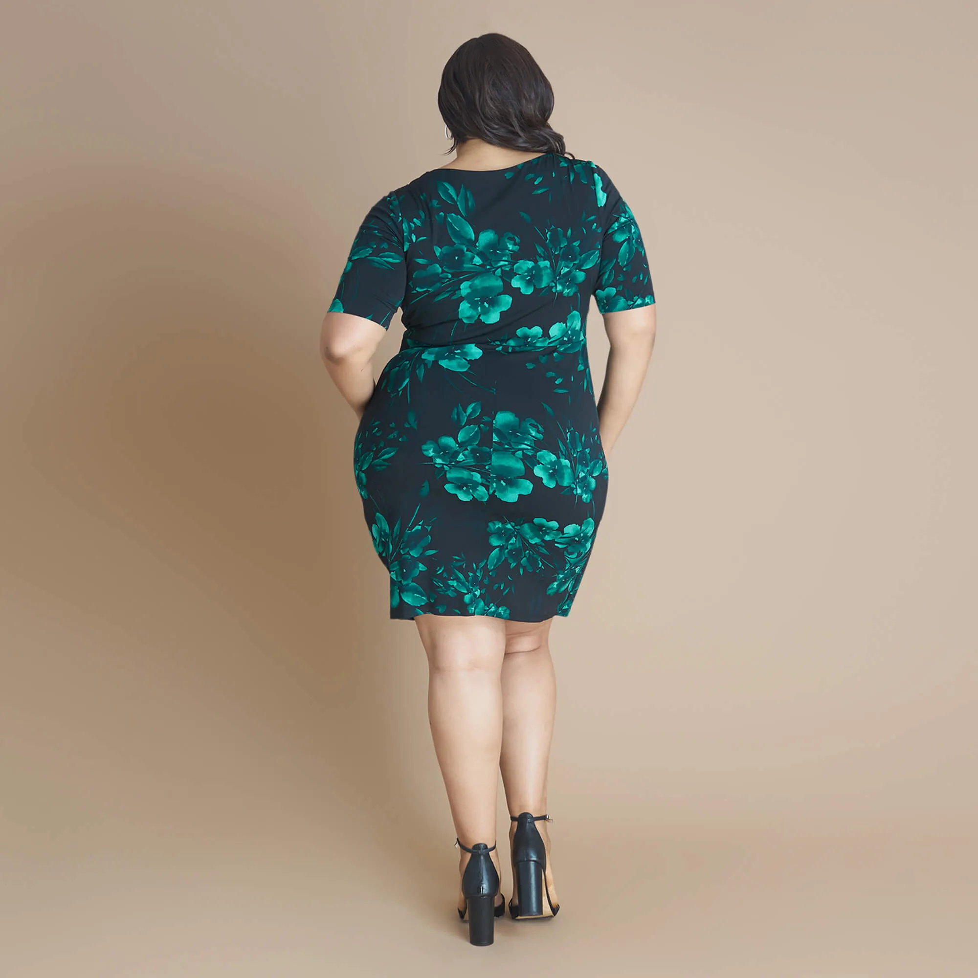 Carrie Hunter Green Asymmetrical Wrap Dress