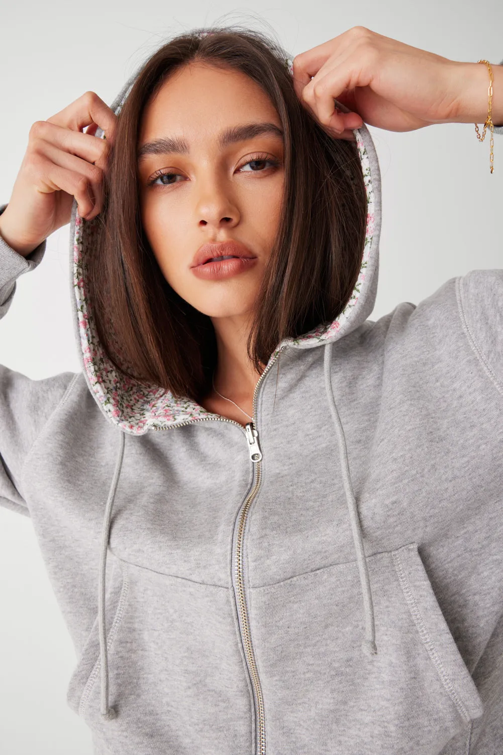 Casper Zip Up Hoodie - Heather Grey / Baby Blanket