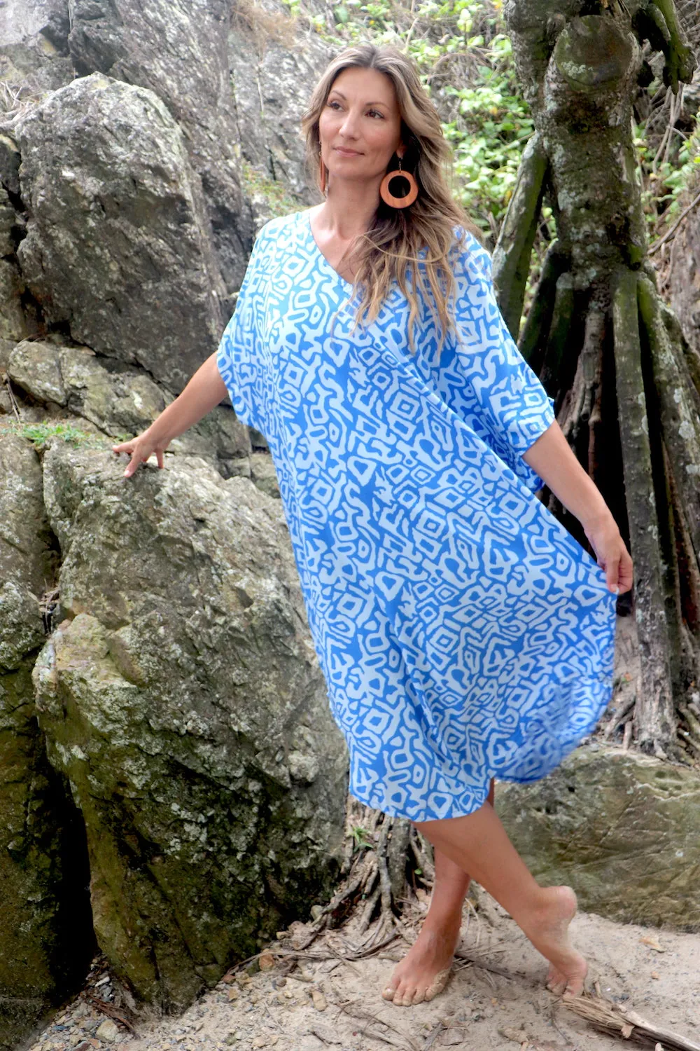 Cold Shoulder Dress In Mediterranean