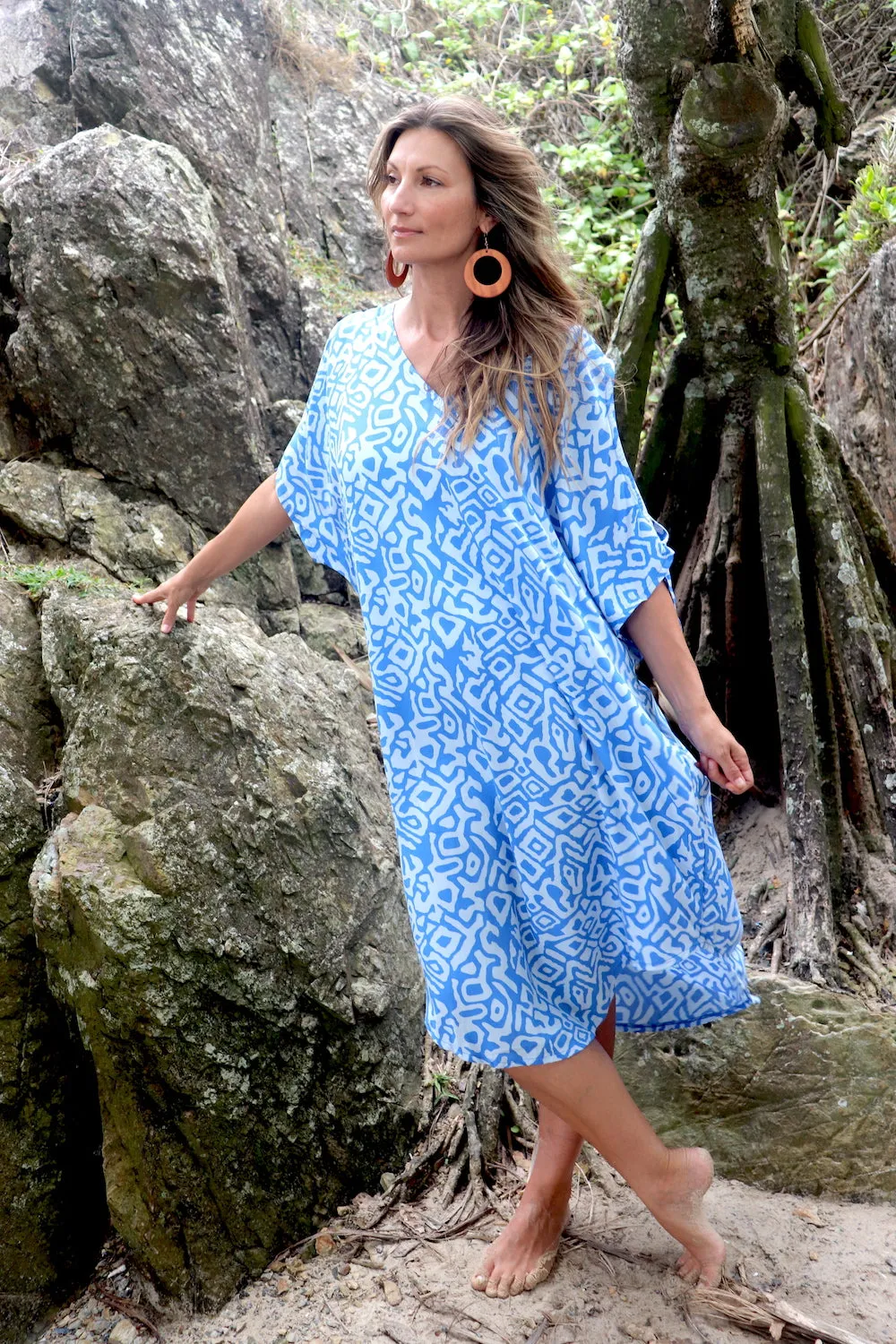 Cold Shoulder Dress In Mediterranean