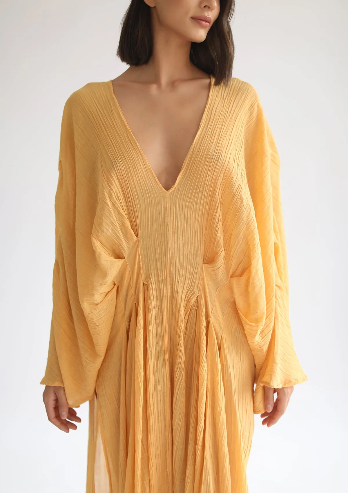 CORA KAFTAN DRESS - PALE GOLD