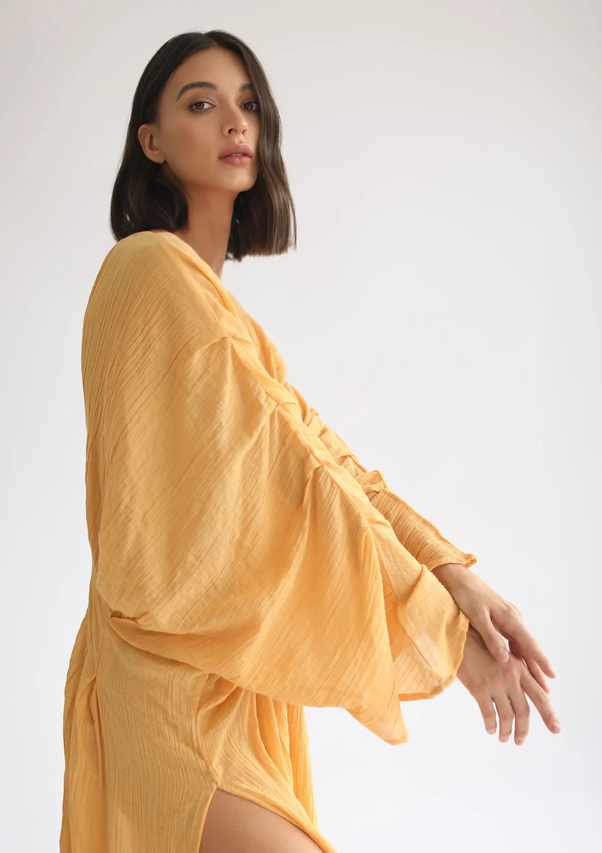 CORA KAFTAN DRESS - PALE GOLD